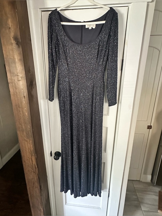 Badgley Mischka Dresses & Skirts - Sparkle Long Sleeve Evening Gown - Black/grey by Badgley Mischka